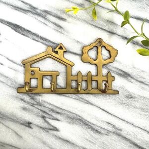Vintage Brass House Key Rack: Cottage Wall Hooks‎